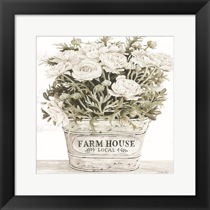 Framed Farm House Flowers Print