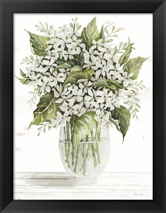 Framed Simple Floral on White Print