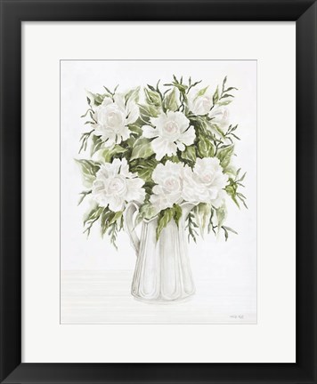 Framed Pitcher of Peonies Print