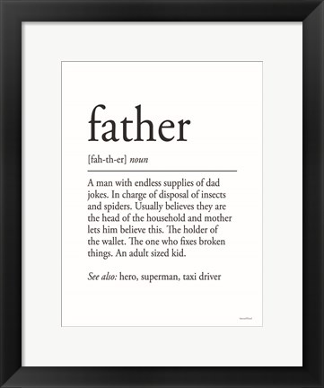 Framed Father Definition 1 Print