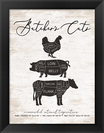 Framed Butcher&#39;s Cuts Print