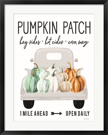 Framed Pumpkin Patch Ahead Print