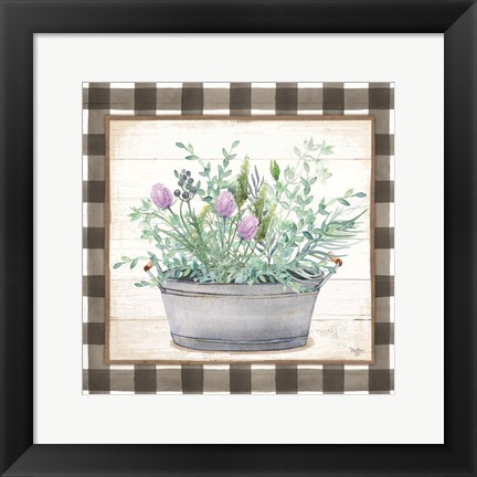 Framed Potted Herbs I Print