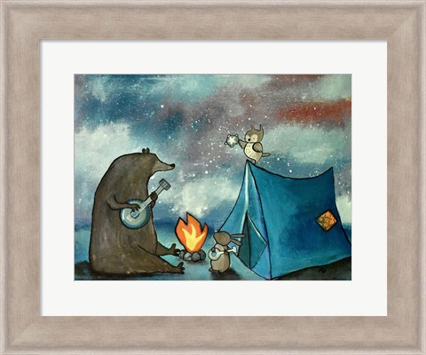 Framed Camping Friends Print