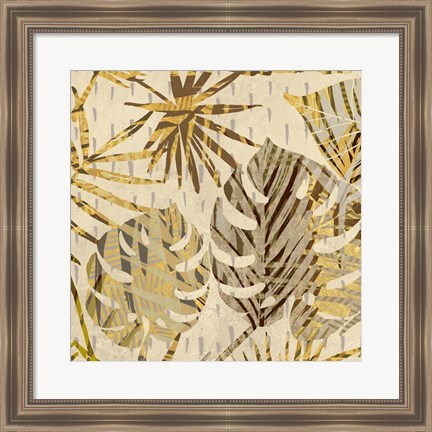 Framed Palm Festoon Gold II Print