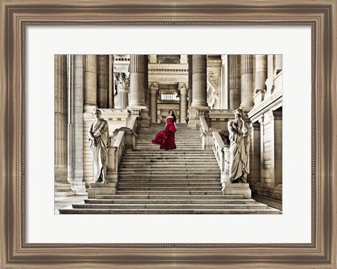 Framed Dame  l&#39;escalier Print