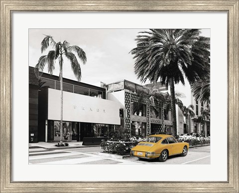 Framed Rodeo Drive, Beverly Hills, California (BW) Print