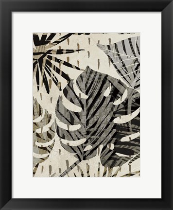 Framed Grey Palms Panel III Print