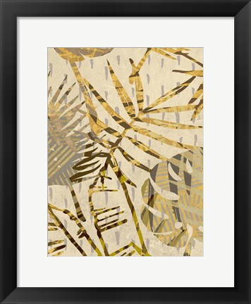 Framed Golden Palms Panel II Print