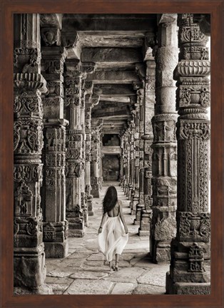 Framed At the Temple, India (BW) Print