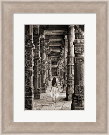 Framed At the Temple, India (BW) Print