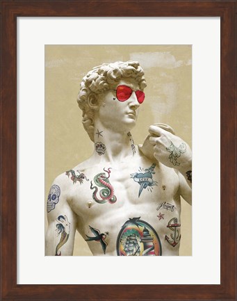 Framed Tattooed David Print