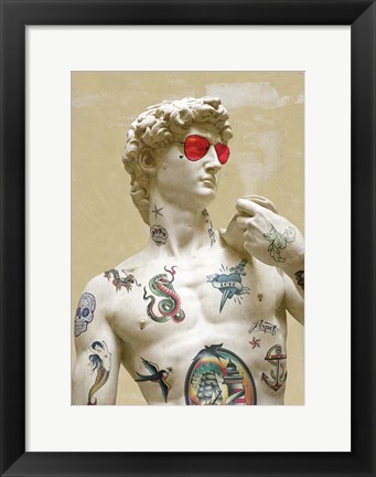 Framed Tattooed David Print