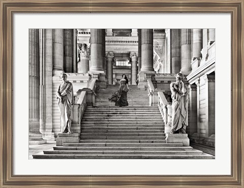 Framed Dame a l&#39;escalier (BW) Print