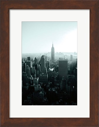 Framed Empire Blue Gray Print