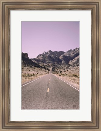 Framed Road to Old West Purple Print