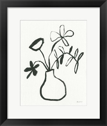 Framed Floral Sketch I Print