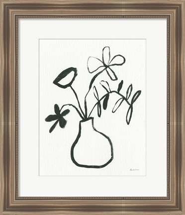 Framed Floral Sketch I Print