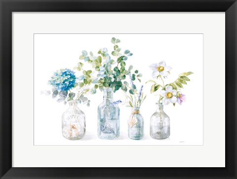 Framed Beach Flowers I no coral Print