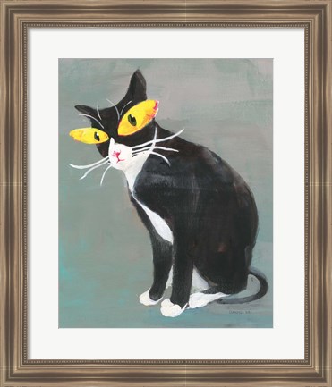 Framed Black Kitty Print