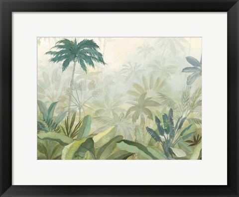 Framed Lush Tropics Blue Print