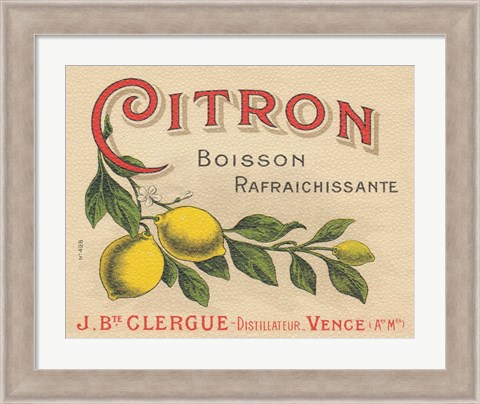 Framed Lemon Label Print