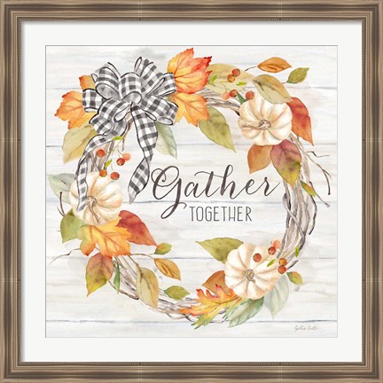 Framed Pumpkin Patch Wreath I-Gather Print