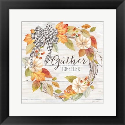 Framed Pumpkin Patch Wreath I-Gather Print