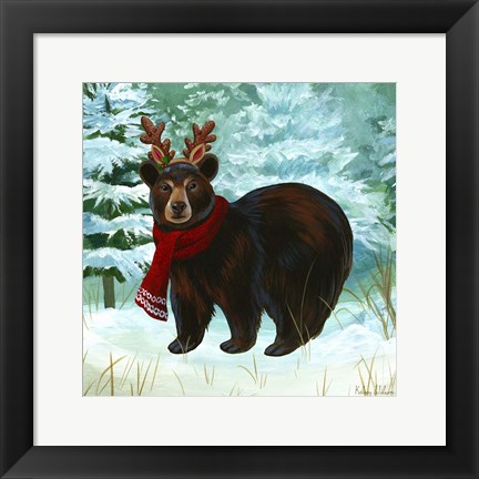 Framed Winterscape I-Bear Print