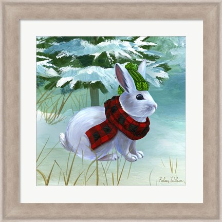 Framed Winterscape III-Rabbit Print