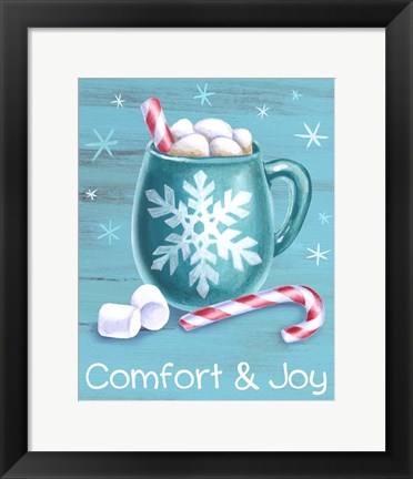 Framed Peppermint Cocoa III-Comfort &amp; Joy Print