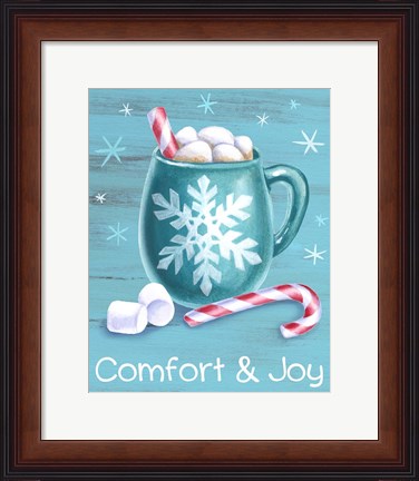 Framed Peppermint Cocoa III-Comfort &amp; Joy Print