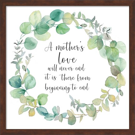 Framed Mother&#39;s Day Eucalyptus I-Mother&#39;s Love Print