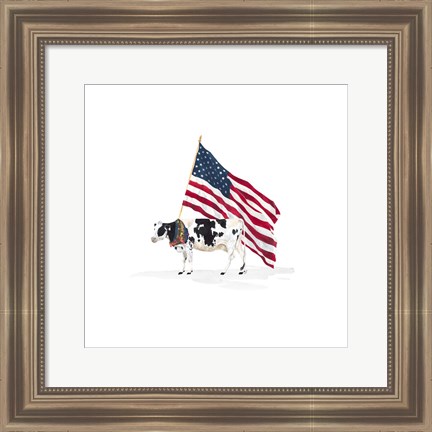 Framed All American Farmhouse on White I Print