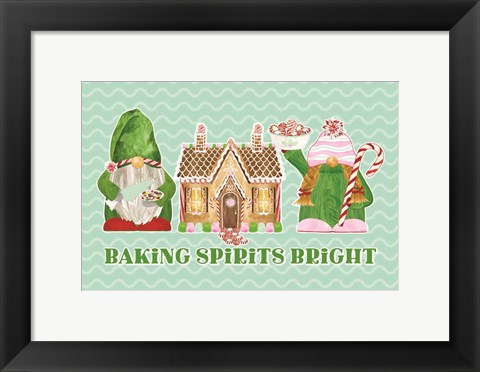 Framed Christmas Bakers II on Mint Print