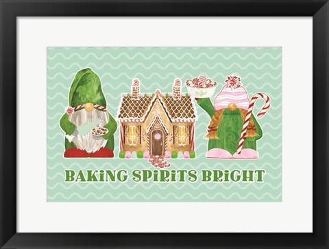 Framed Christmas Bakers II on Mint Print