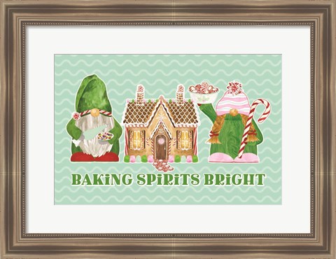 Framed Christmas Bakers II on Mint Print