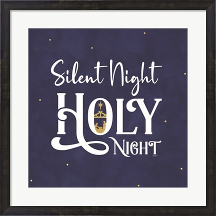 Framed O Holy Night I on Blue Print