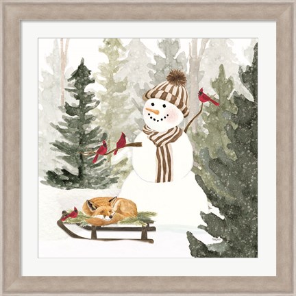 Framed Christmas in the Woods IV Print