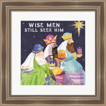 Framed Come Let Us Adore Him I-Wise Men Print