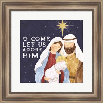 Framed Come Let Us Adore Him II-Adore Him Print