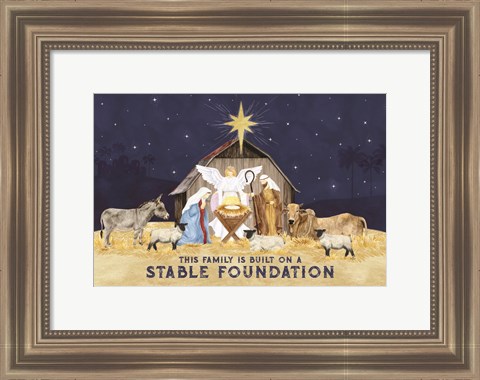 Framed Come Let Us Adore Him Landscape I-Stable Foundation Print