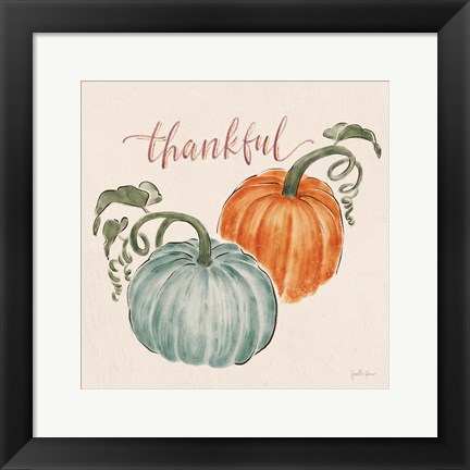 Framed Harvest Jewels III Pumpkins Print