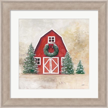 Framed December Barn Print