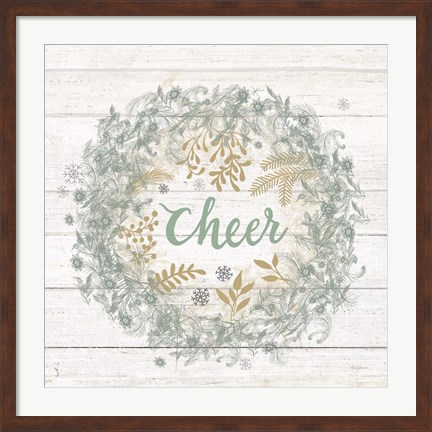 Framed Frosty Cheer Sage Print