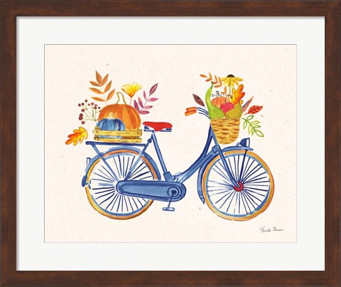 Framed Autumn Harvest I Navy Print