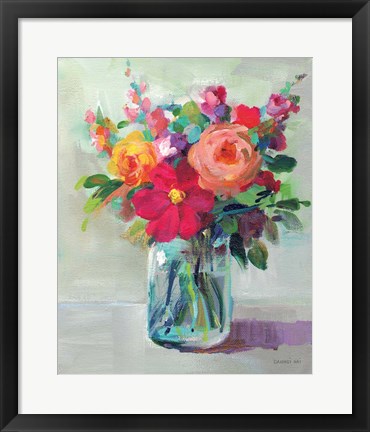 Framed Cottage Garden Bouquet II Print