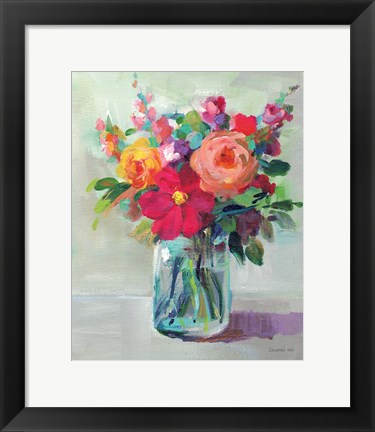 Framed Cottage Garden Bouquet II Print