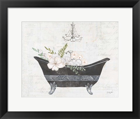 Framed Floral Bath II Print