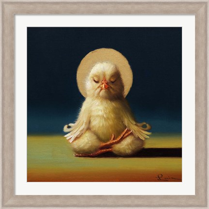 Framed Yoga Chick Half Lotus Print